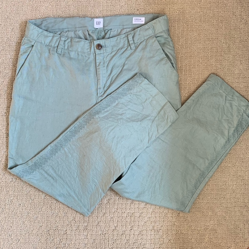 GAP Girlfriend Chino Sage Green Work Pant